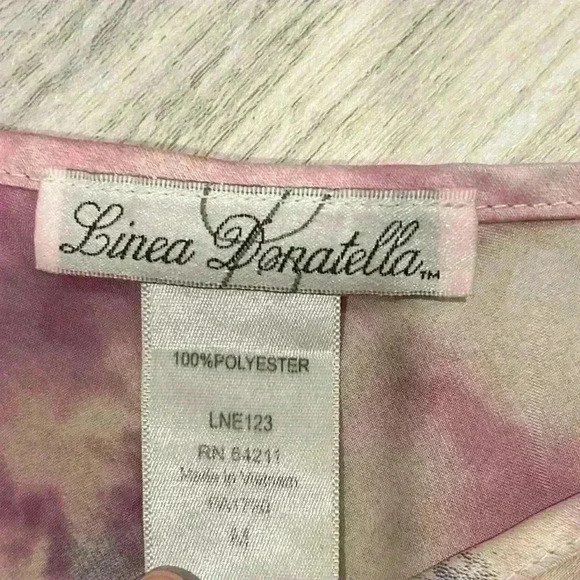 Linea Donatella Women’s Tie Dye Satin Full Length Maxi V Neck Slip Dress Size M - Picture 2 of 6